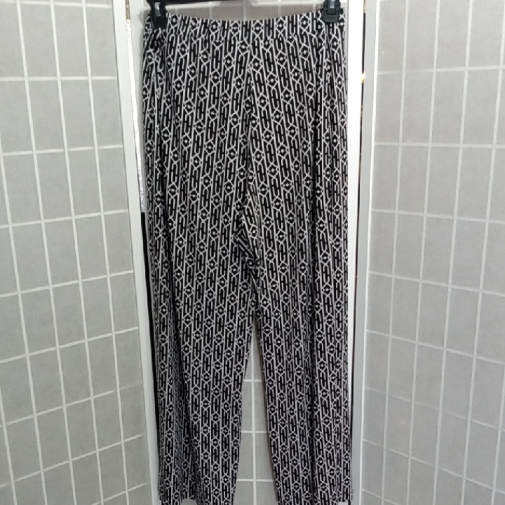 Susan Graver Geometric Print Wide Leg Stretch Palooza Pants Women's Size XL - Picture 4 of 10